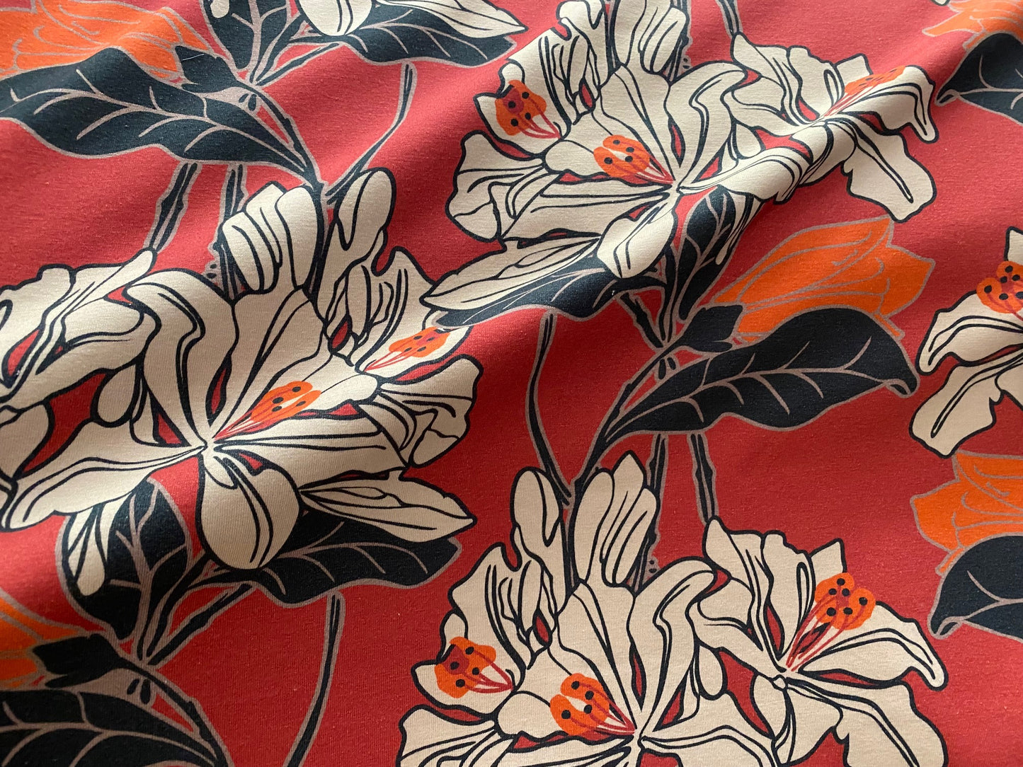 Jersey Mega Flowers Koralle