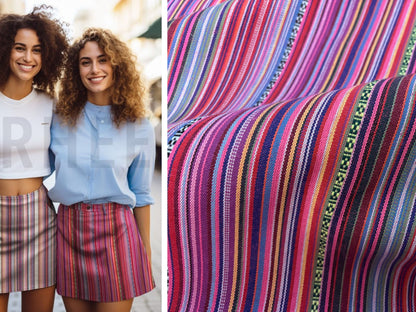 Dekostoff Mexico Woven Rot Pink