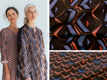 Baumwollsatin Abstract Ethnostyle