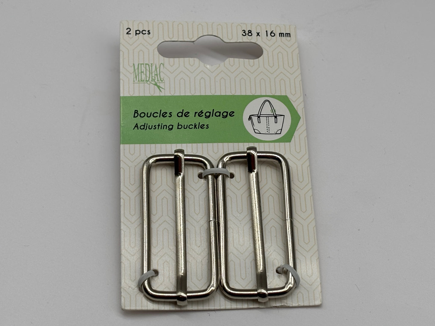 Leiterschnalle Metall 40 mm Silber