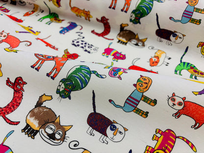 Wachstuch Happy Cats Bunte Katzen