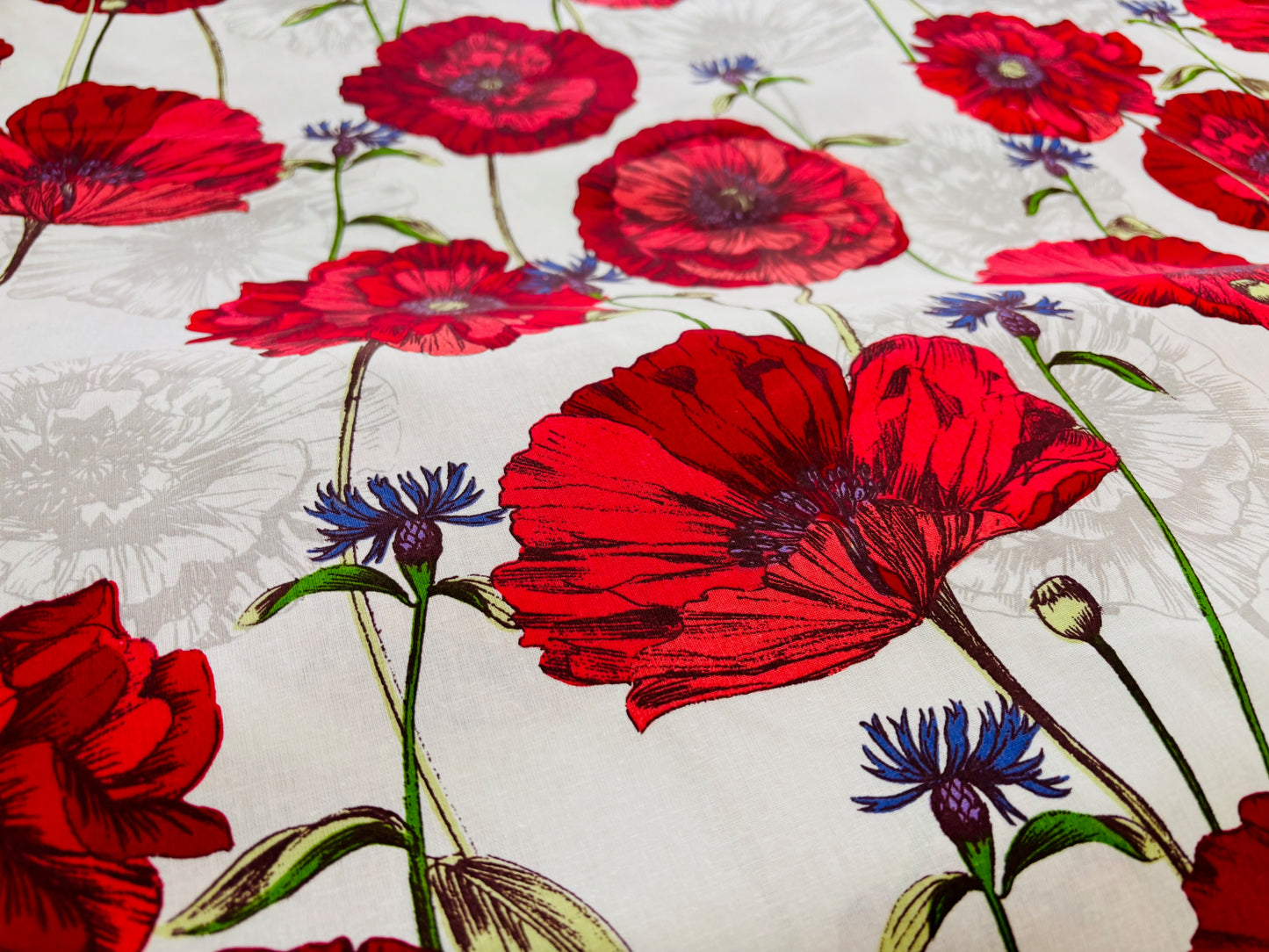 Canvas Mohnblumen Cretonne