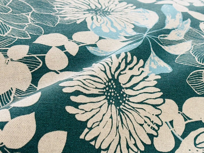 Canvas Blumen Dunkles Mint/Natur