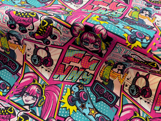 Baumwollstoff Lina Comic Cretonne