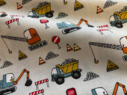 Baumwollstoff Baustellenfahrzeuge