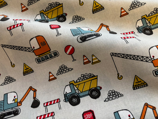 Baumwollstoff Baustellenfahrzeuge
