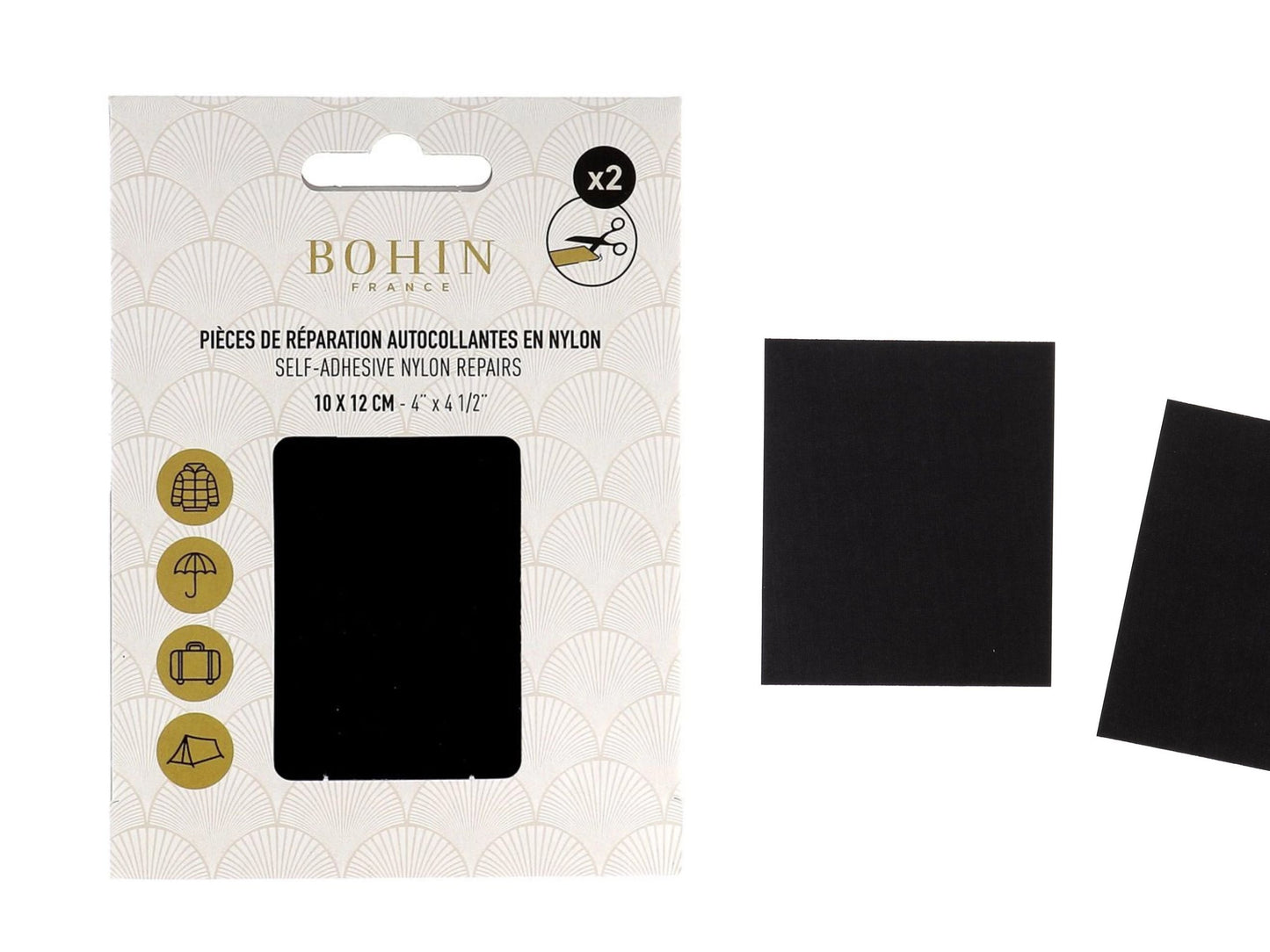 BOHIN Nylon Flickstoff Schwarz