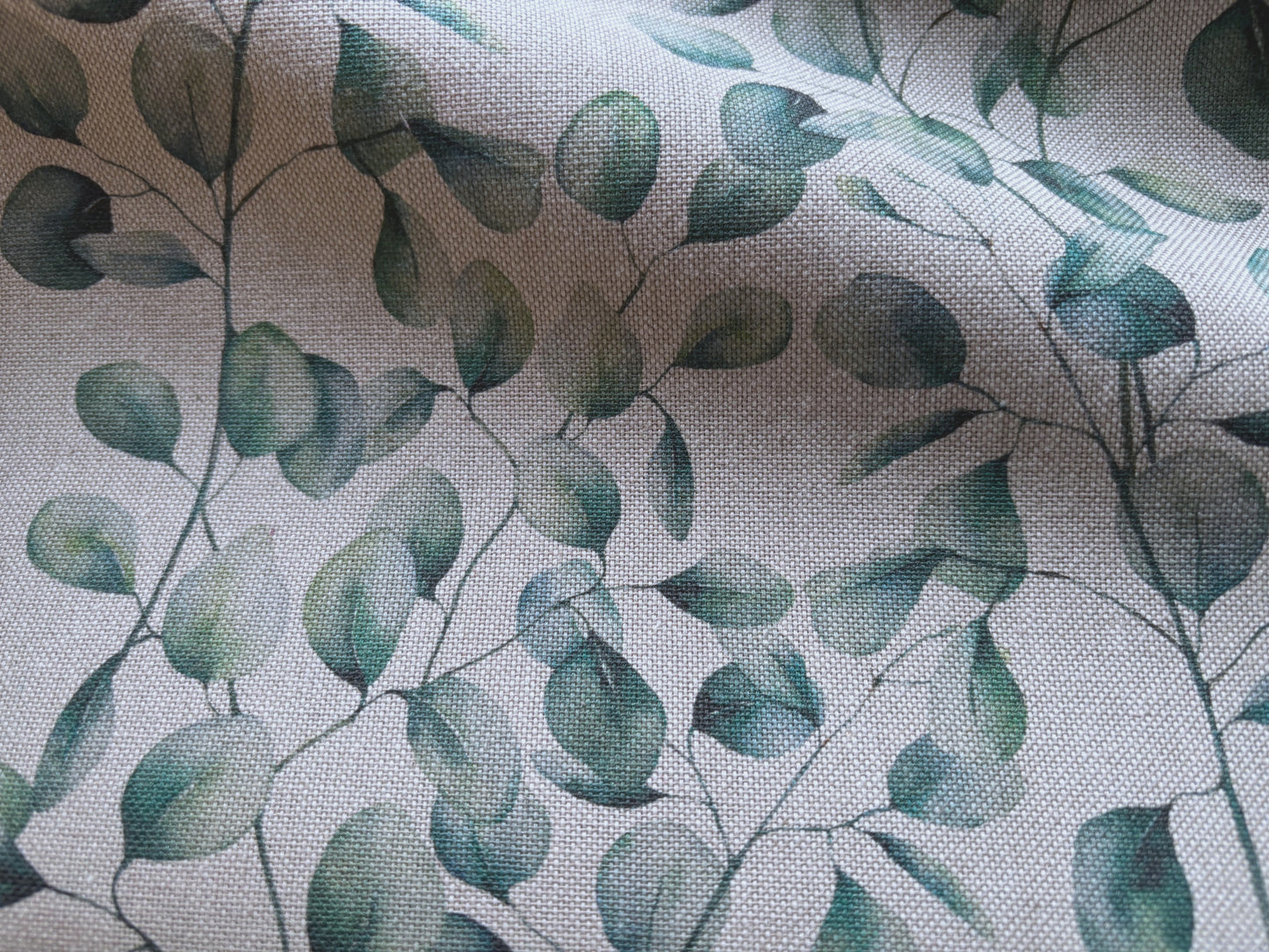 Dekostoff Eukalyptusblätter Canvas