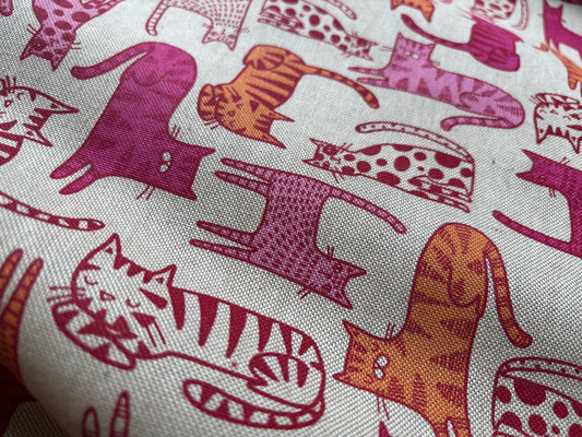 Dekostoff Pinke Katzen