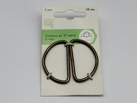 D-Ringe Metall 40 mm Altgold