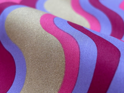 Baumwollstoff Retro Wave Pink Lila