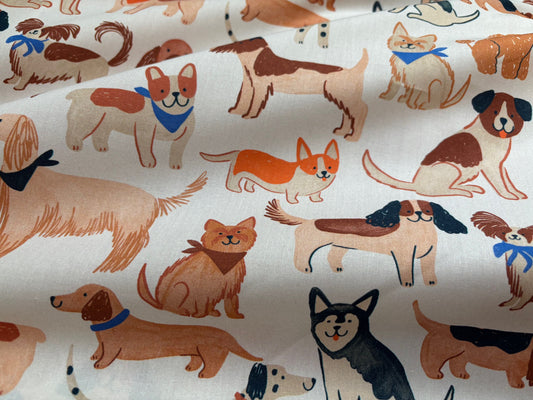 Baumwollstoff Auf den Hund gekommmen