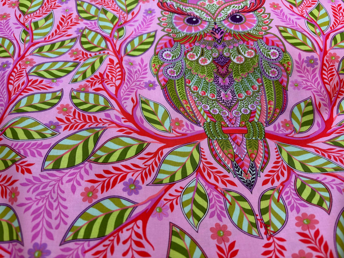 Baumwollstoff Eulen Full Moon