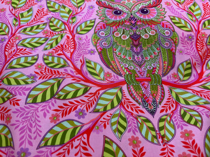 Baumwollstoff Eulen Full Moon