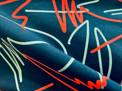 Jersey Abstract Neon Petrol