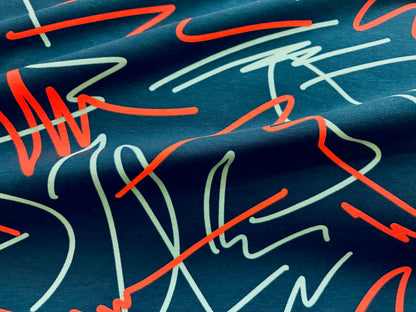 Jersey Abstract Neon Petrol