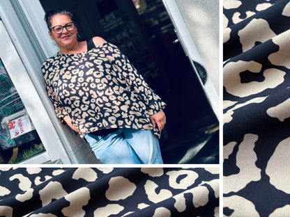 Viskose Leo Schwarz Beige