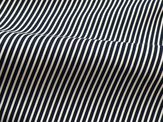 Baumwollstoff Streifen Dunkelblau
