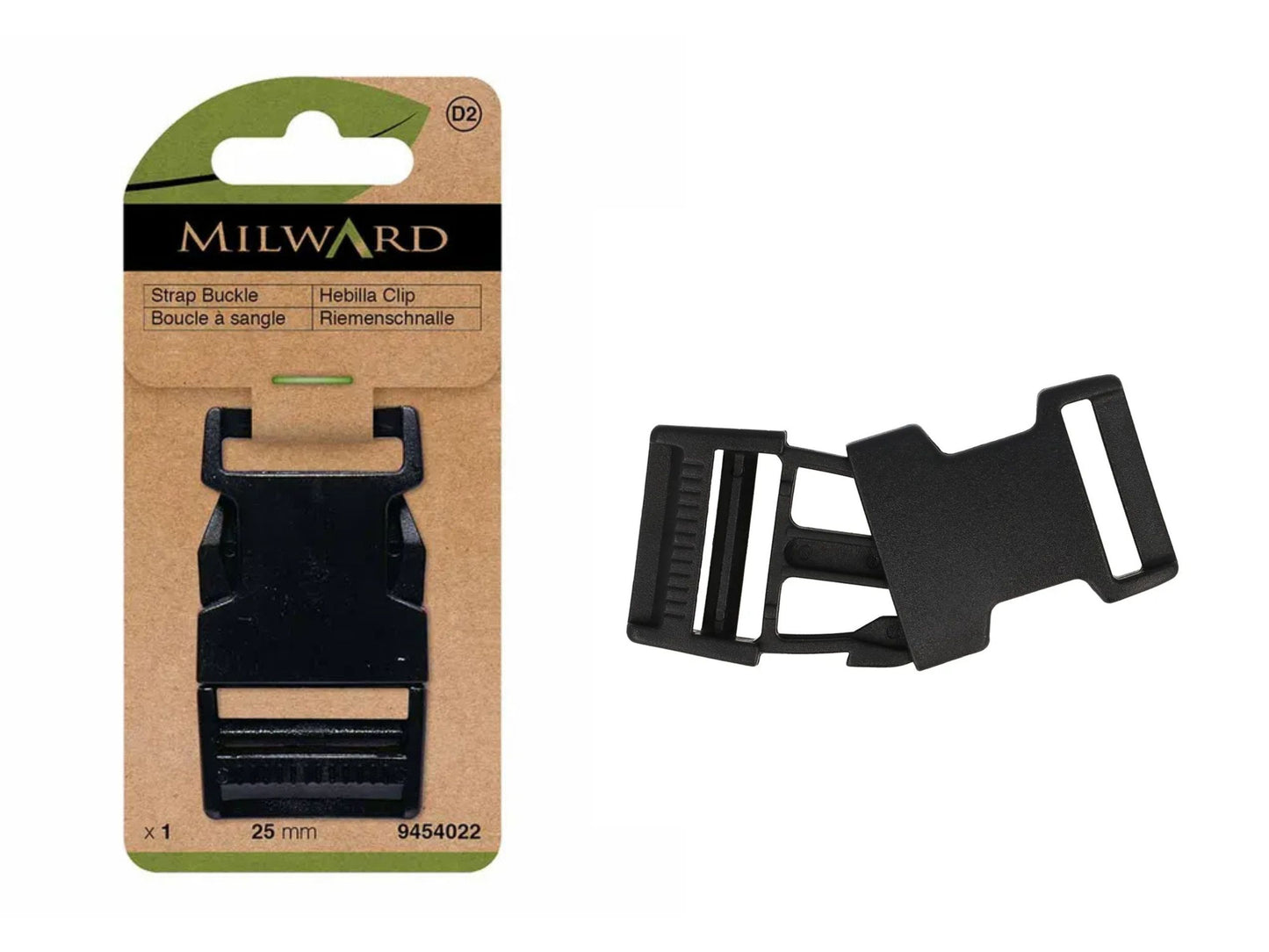 Steckschnalle 25 mm Schwarz