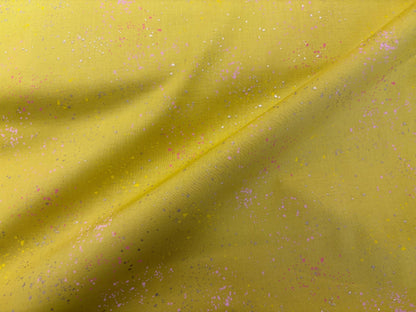 Baumwollstoff Speckled gesprenkelt Senfgelb Gold Ruby Star