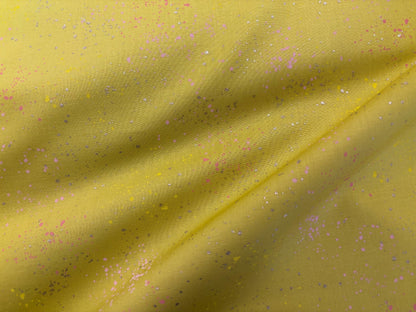 Baumwollstoff Speckled gesprenkelt Senfgelb Gold Ruby Star