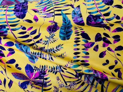 Viskose Florals Gelb