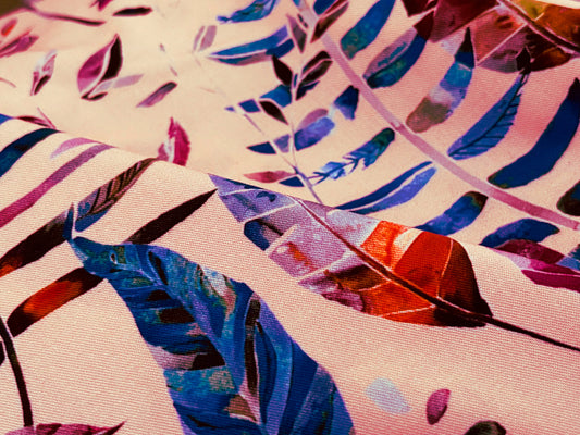 Viskose Florals Lachs