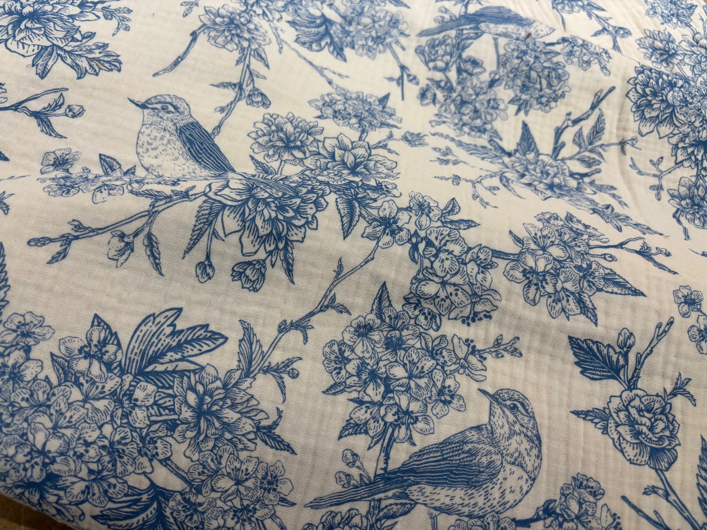 Musselin/Gauze Porzellan Blau