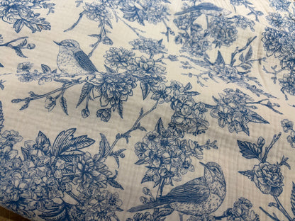 Musselin/Gauze Porzellan Blau