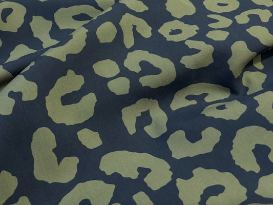 Viskose Leo Khaki Dunkelblau