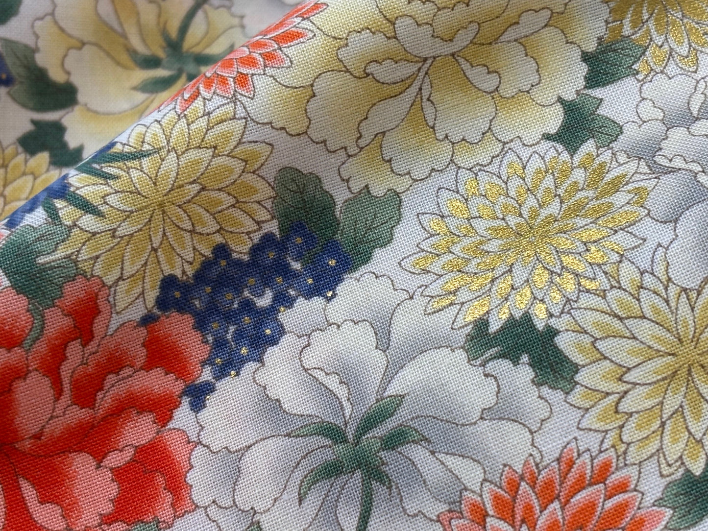 Baumwollstoff Blumenmeer mit Glitzer