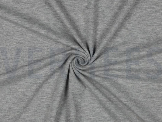 Baumwolljersey Uni Hellgrau meliert