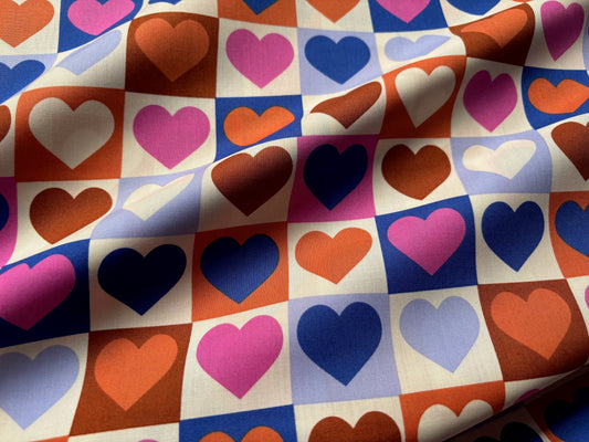 Baumwollstoff Herzen