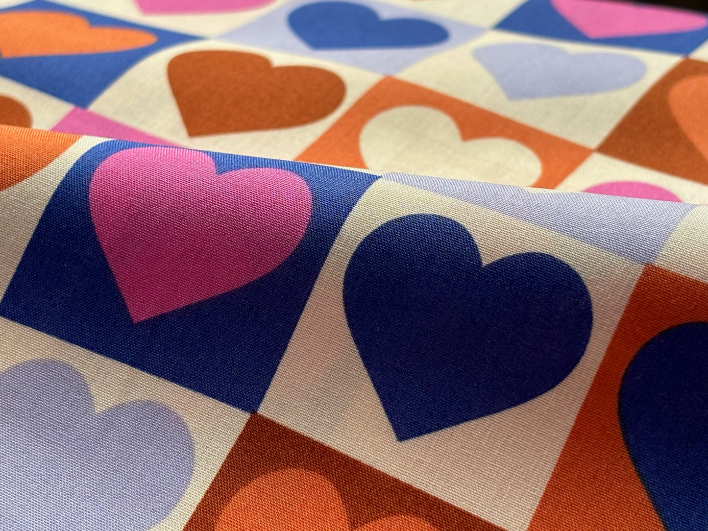 Baumwollstoff Herzen