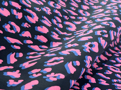Beschichtete Baumwolle Leo Neon Pink Wachstuch