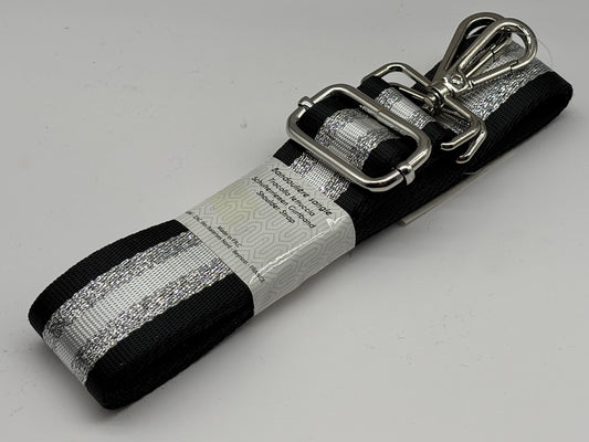 Tragegurtband Stripes Silber Schwarz