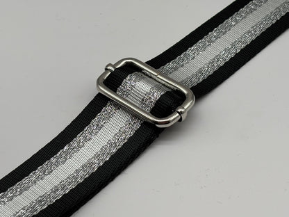 Tragegurtband Stripes Silber Schwarz