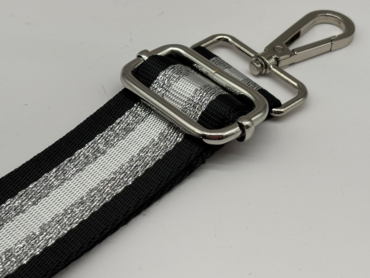 Tragegurtband Stripes Silber Schwarz
