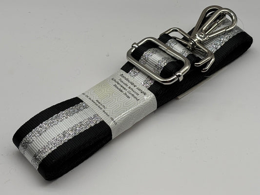 Tragegurtband Stripes Silber Schwarz