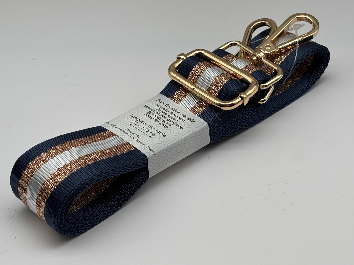 Tragegurtband Stripes Kupfer Blau