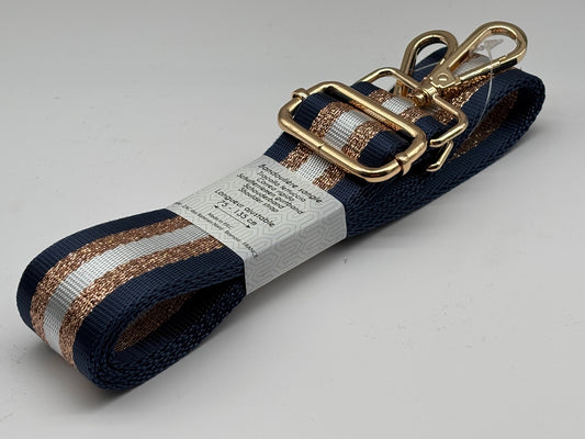 Tragegurtband Stripes Kupfer Blau