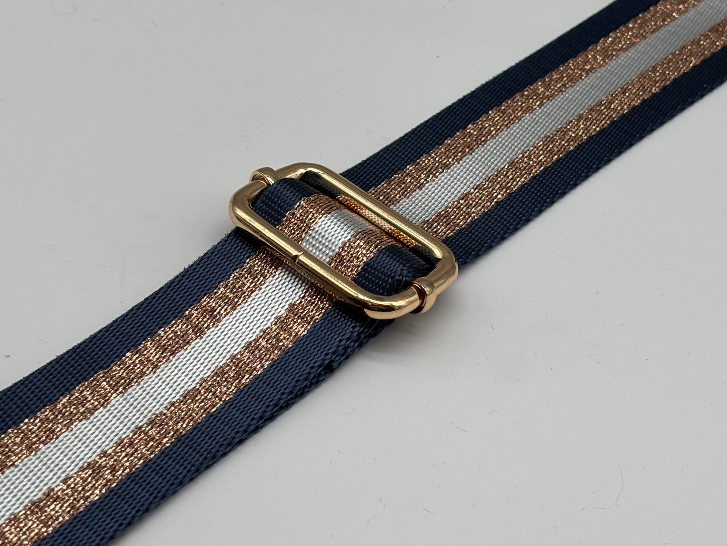 Tragegurtband Stripes Kupfer Blau