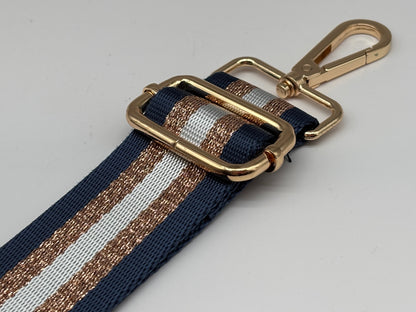 Tragegurtband Stripes Kupfer Blau