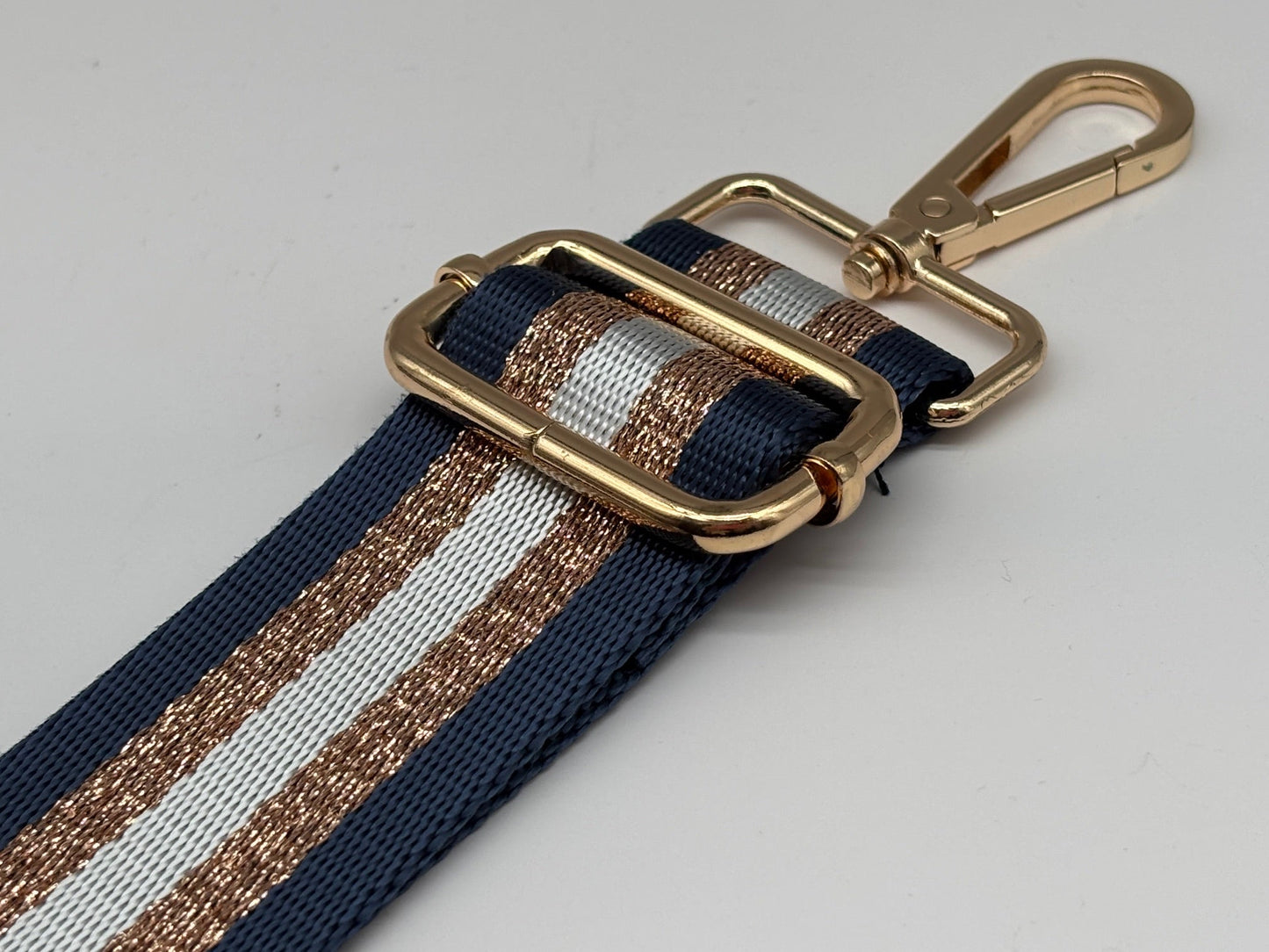 Tragegurtband Stripes Kupfer Blau
