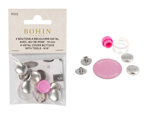 BOHIN Überziehbare Knöpfe 15 mm mit