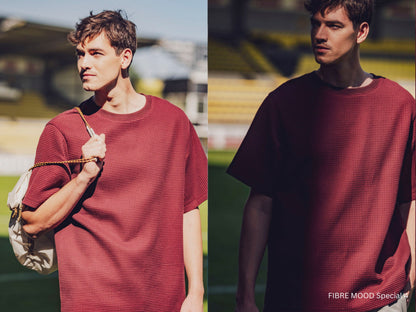 FIBRE MOOD Waffelpique Bordeaux