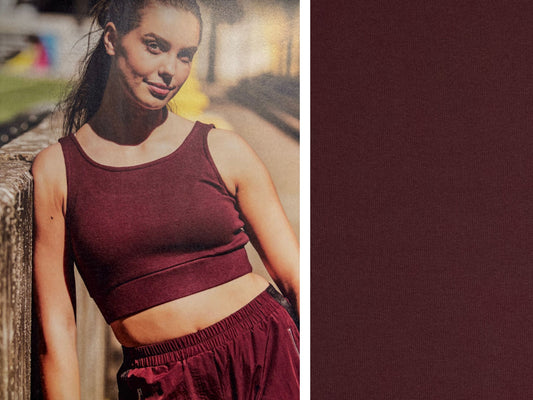 Rippenbündchen Aubergine FIBRE