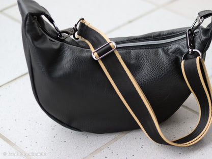 Lederimitat Schwarz Kunstleder mit