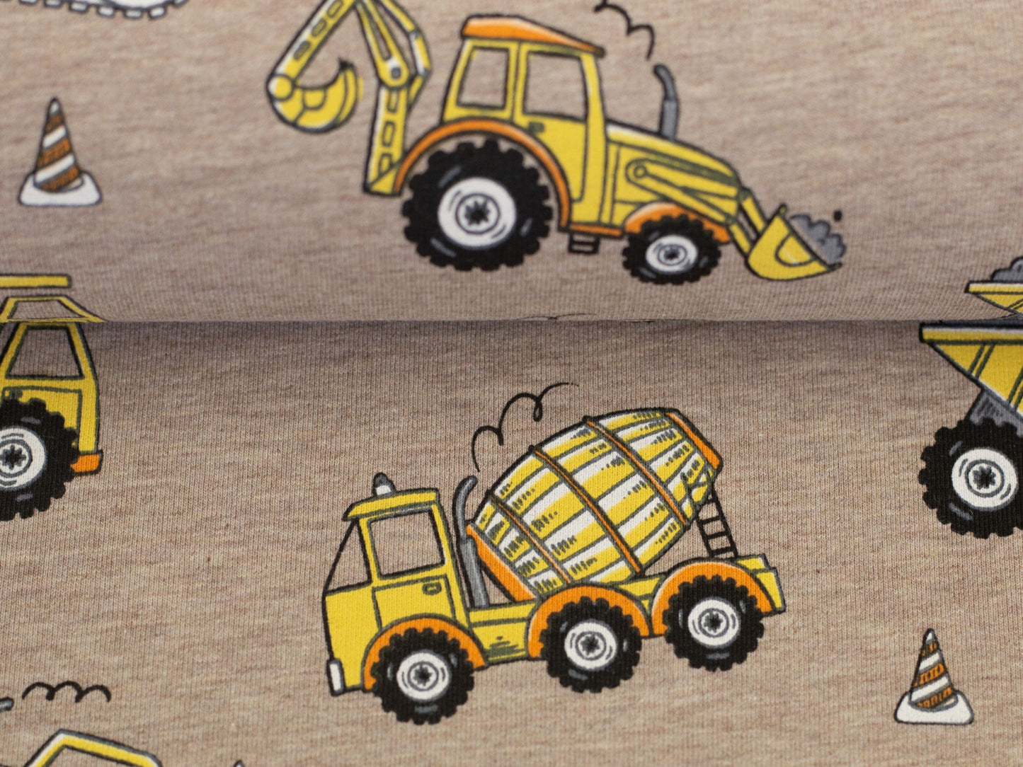 Sweatshirtstoff Baustellenfahrzeuge