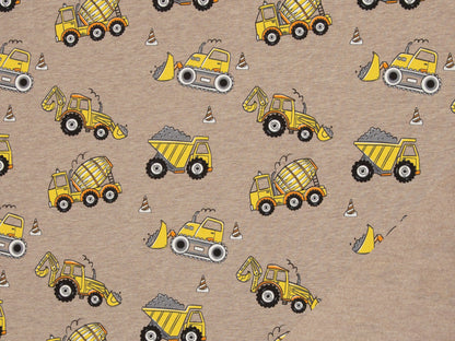Sweatshirtstoff Baustellenfahrzeuge